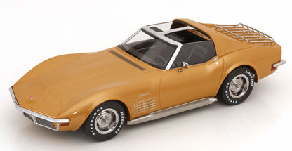 KK Scale 1972 Chevy Corvette C3 Stingray Gold Metallic (w/ Removable T-Tops) 1:18