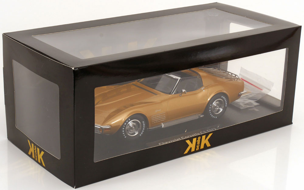 KK Scale 1972 Chevy Corvette C3 Stingray Gold Metallic (w/ Removable T-Tops) 1:18