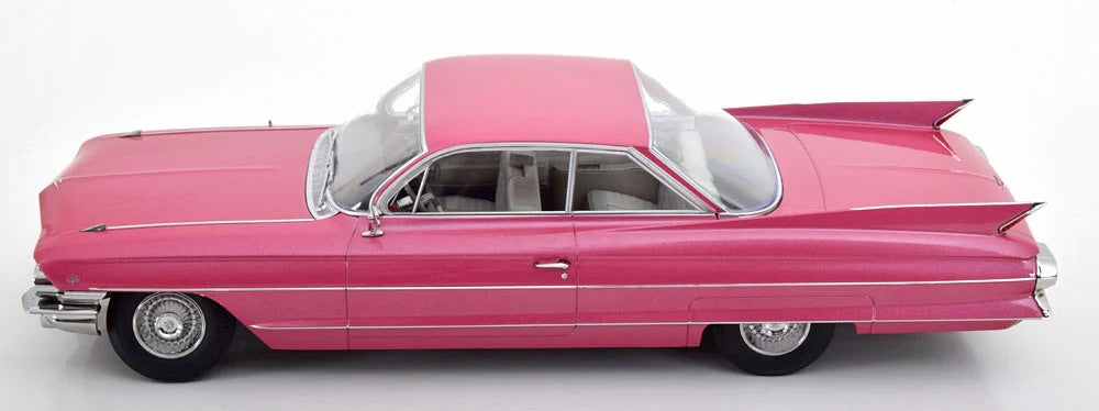 KK Scale 1961 Cadillac Series 62 Coupe DeVille Pink Metallic 1:18