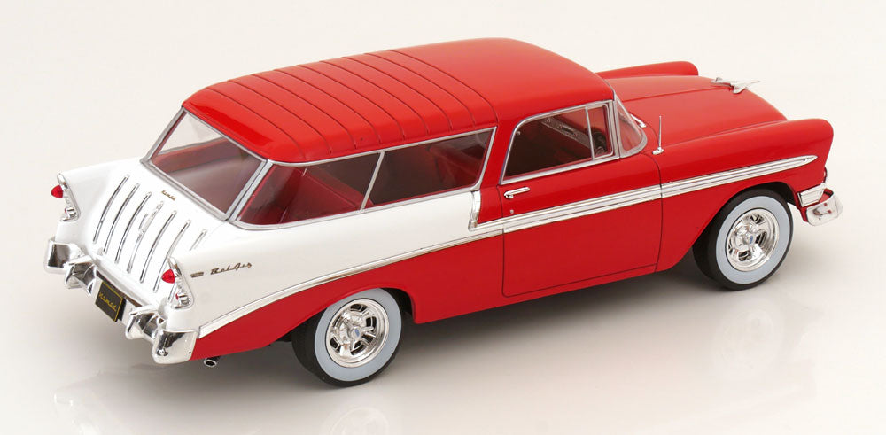 KK Scale 1956 Chevrolet Bel Air Nomad Custom Red and White 1:18