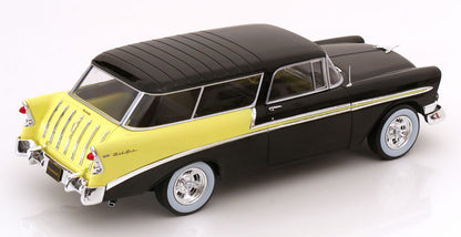 KK Scale 1956 Chevrolet Bel Air Nomad Custom Black and Light Yellow 1:18