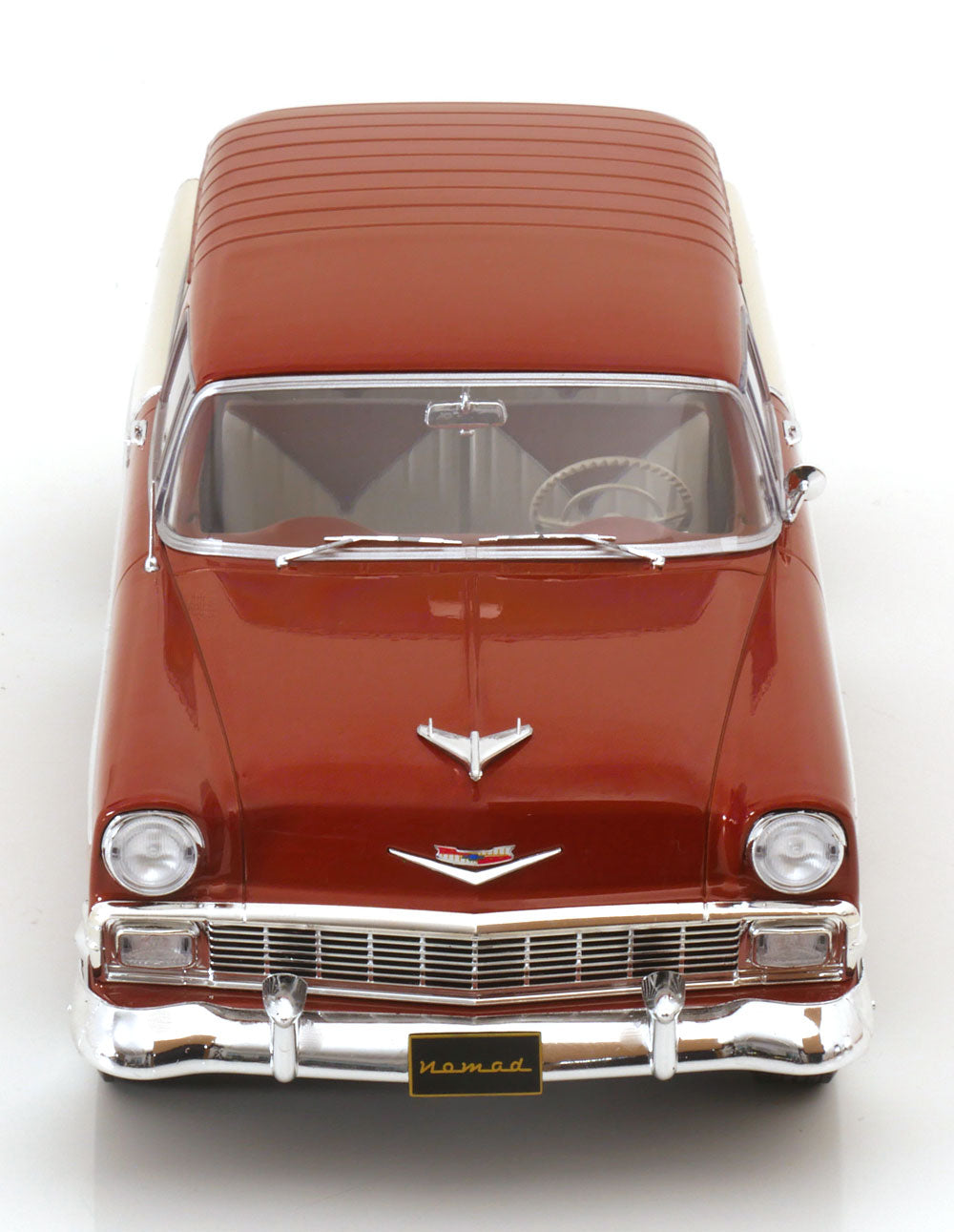 KK Scale 1956 Chevrolet Bel Air Nomad Custom Brown Metallic and Creme 1:18