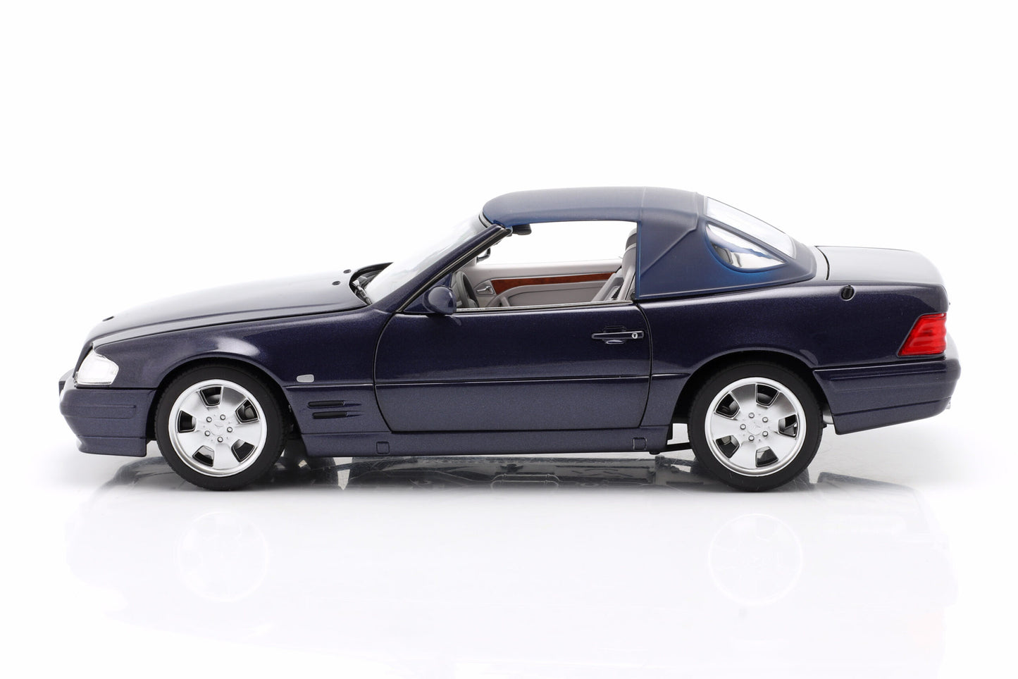 Norev 1998 Mercedes-Benz SL 500 (R129) Spyder Hard Top Convertible Azure Blue 1:18 DEALER EDITION