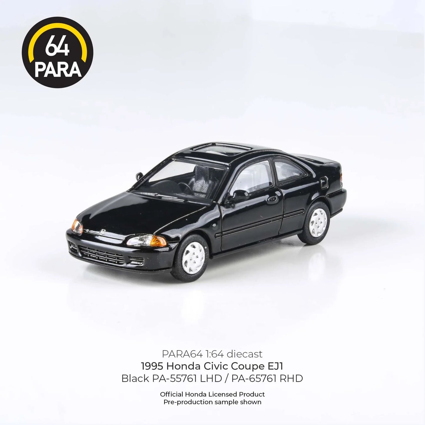 Para64 1995 Honda Civic EJ1 LHD Black 1:64