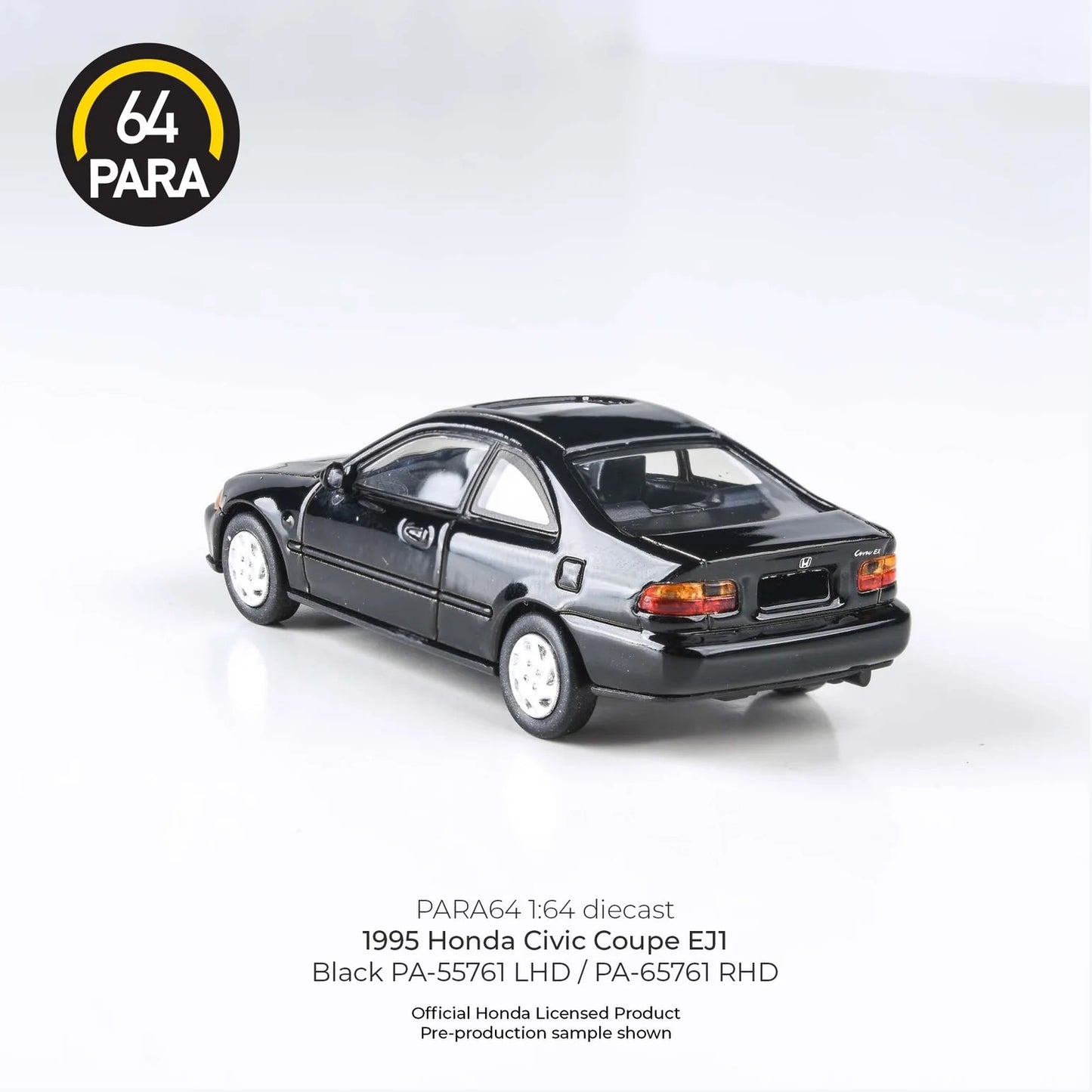 Para64 1995 Honda Civic EJ1 LHD Black 1:64