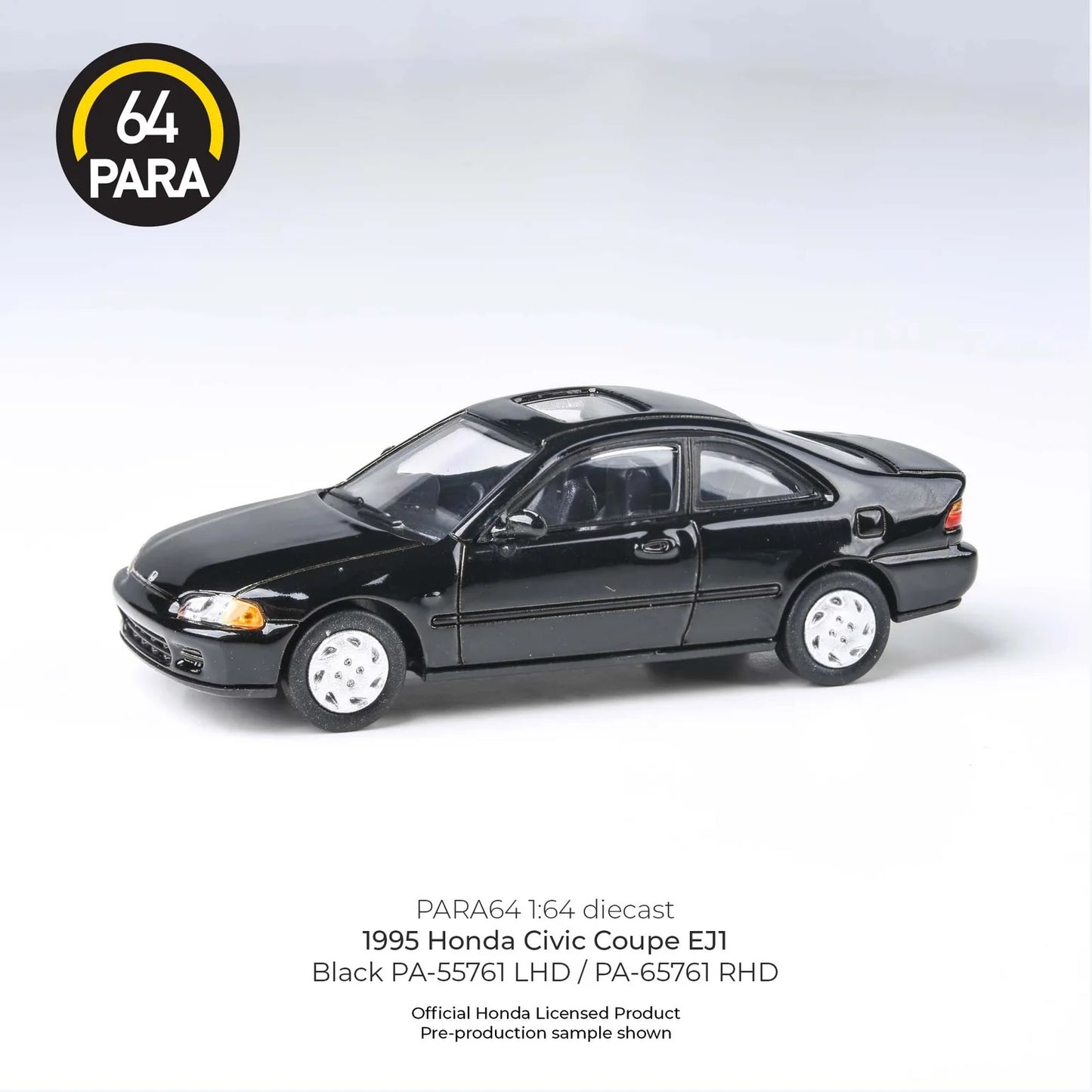 Para64 1995 Honda Civic EJ1 LHD Black 1:64