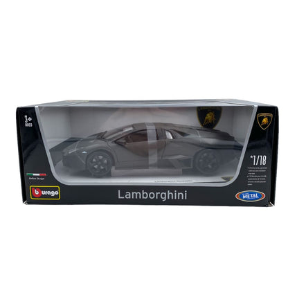 Bburago 2007 Lamborghini Reventon Motorshow Francoforte Matte Dark Grey Metallic 1:18