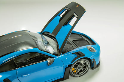 Minichamps 2022 Porsche 911 992 GT3 RS Blue w/ Weissach Package, Dark Silver Wheels  1:18 LIMITED