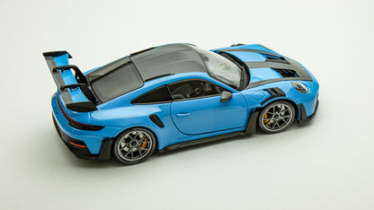 Minichamps 2022 Porsche 911 992 GT3 RS Blue w/ Weissach Package, Dark Silver Wheels  1:18 LIMITED