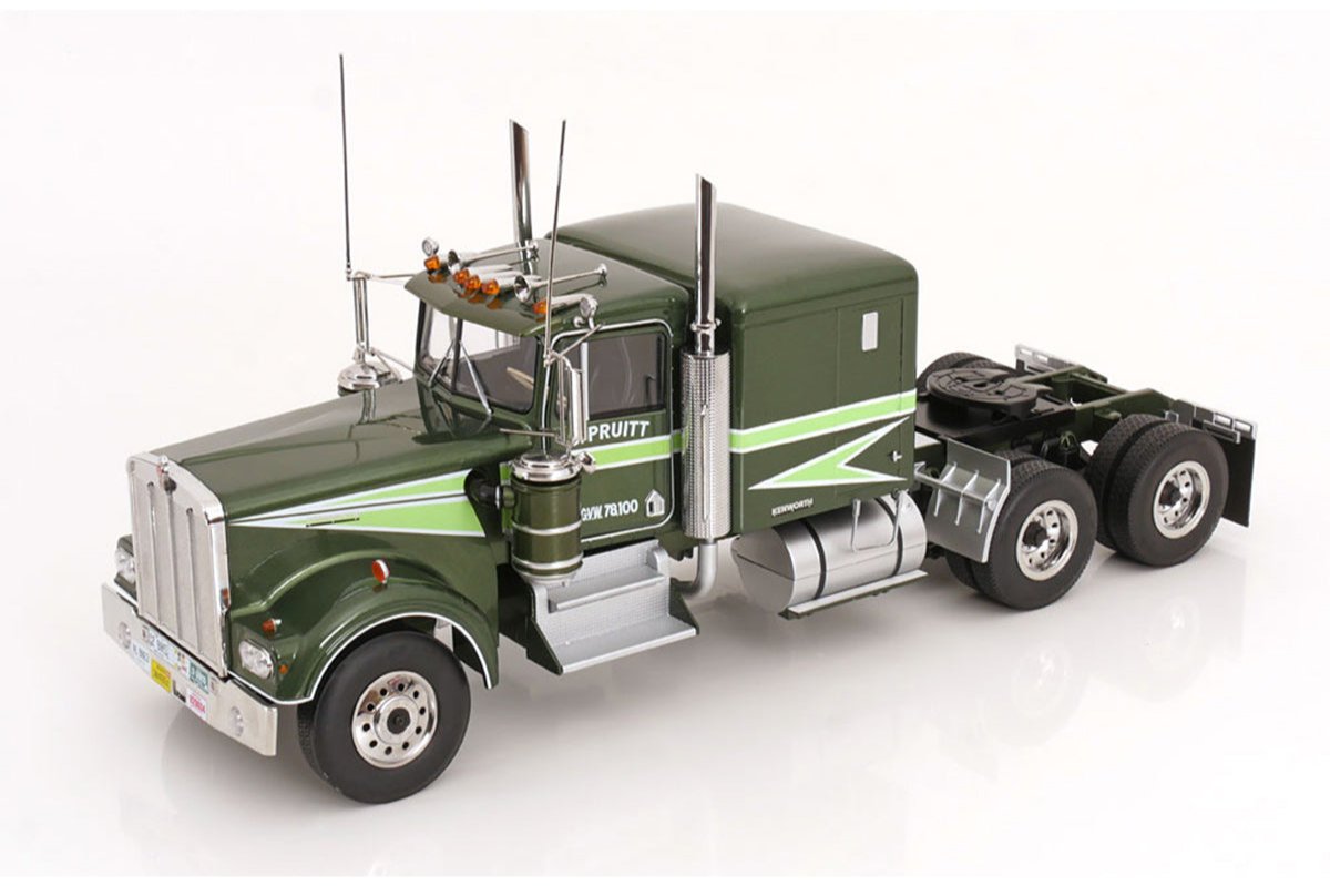 Road Kings 1989 Kenworth W900 Tractor Truck 3 "Movin' On" Pruitt Green and Light Green 1:18