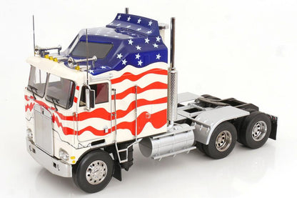 Road Kings 1976 Kenworth K100 Tractor Truck Stars & Stripes Red, White, & Blue 1:18