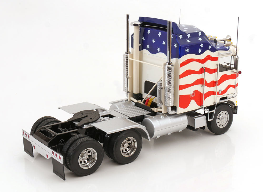 Road Kings 1976 Kenworth K100 Tractor Truck Stars & Stripes Red, White, & Blue 1:18