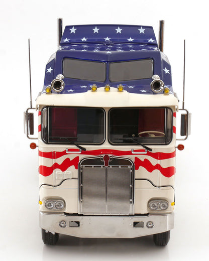 Road Kings 1976 Kenworth K100 Tractor Truck Stars & Stripes Red, White, & Blue 1:18