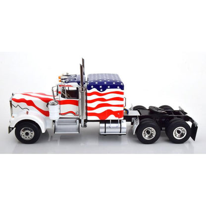 Road Kings 1989 Kenworth W900 Tractor Truck Stars & Stripes Red, White, & Blue 1:18