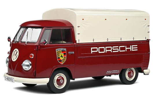 Solido 1:18 1950 VW T1 Porsche Service Red Pickup Truck