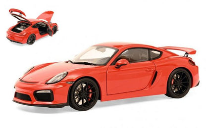 Schuco Porsche 981 Cayman GT4 Guards Red w/ Black Wheels 1:18 Resin