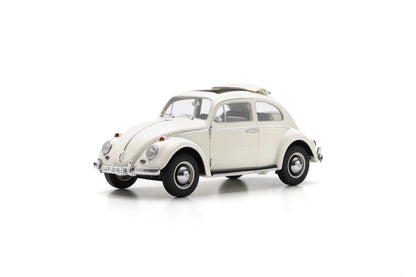 Schuco 1963 Volkswagen Beetle w/ Rollup Soft Top White 1:18