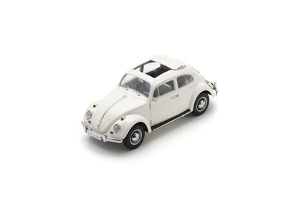 Schuco 1963 Volkswagen Beetle w/ Rollup Soft Top White 1:18