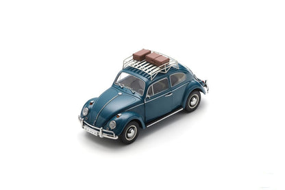 Schuco 1963 Volkswagen Beetle w/ Roof Rack Blue Teal 1:18