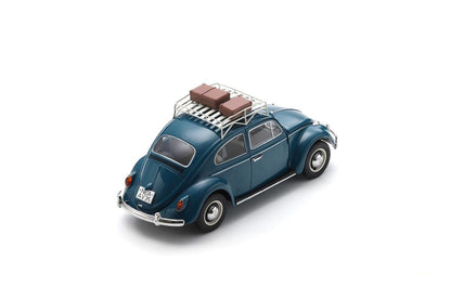 Schuco 1963 Volkswagen Beetle w/ Roof Rack Blue Teal 1:18