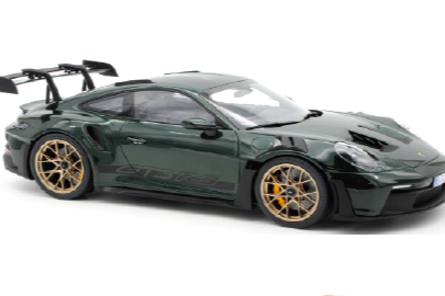 Norev 2022 Porsche 911 992 GT3 RS Jet Green Metallic w/ Black Deco & Gold Wheels 1:12