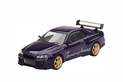 Mini GT Nissan Skyline GT-R (R34) Tommy Kaira R-z RHD Midnight Purple 1:64