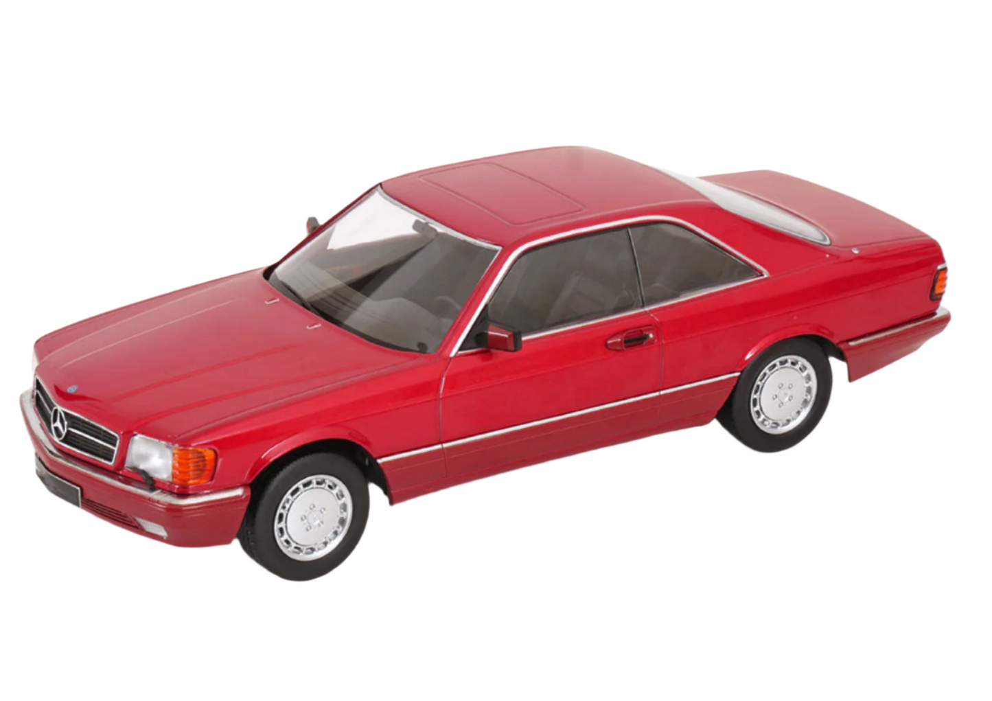 KK Scale 1985 Mercedes-Benz S Class 500SEC (C126) Coupe Red Metallic 1:18