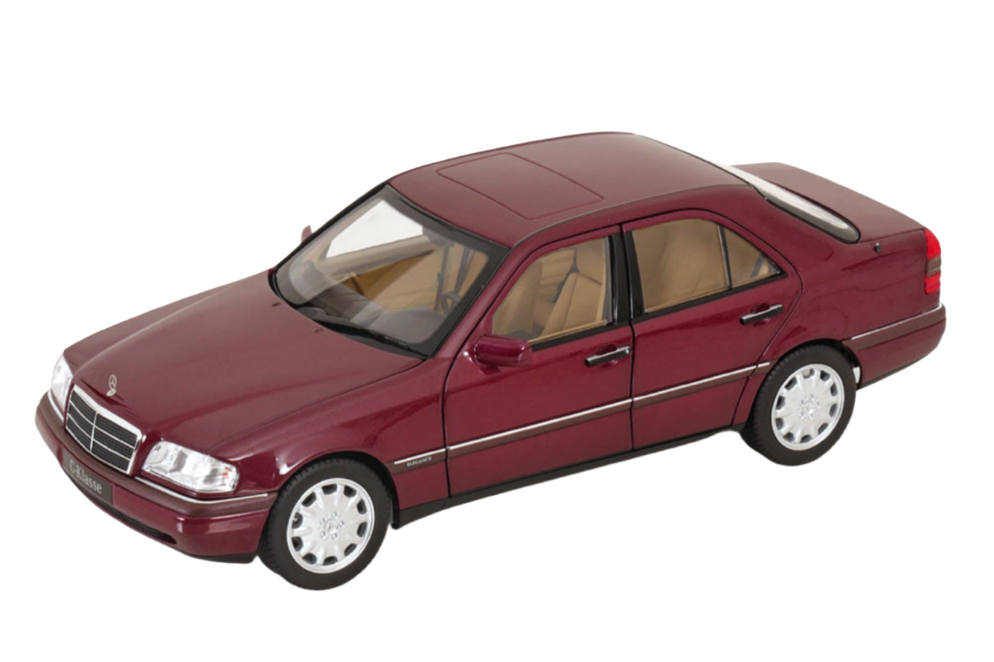 Norev 1993 Mercedes-Benz C-Class C200 Sedan W202 Red Metallic 1:18