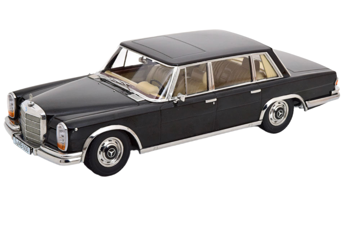 KK Scale 1963 Mercedes-Benz S-Class 600 Pullman SWB (W100) Sedan Black 1:18