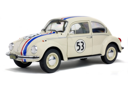 Solido 1973 Volkswagen Beetle 1303 - Racer No 53 "Herbie" White 1:18