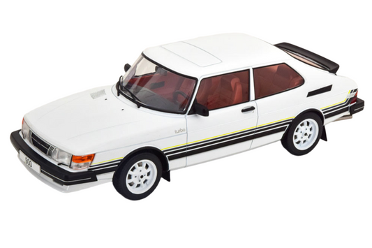 MCG 1981 Saab 900 Turbo White w/ Red Interior 1:18