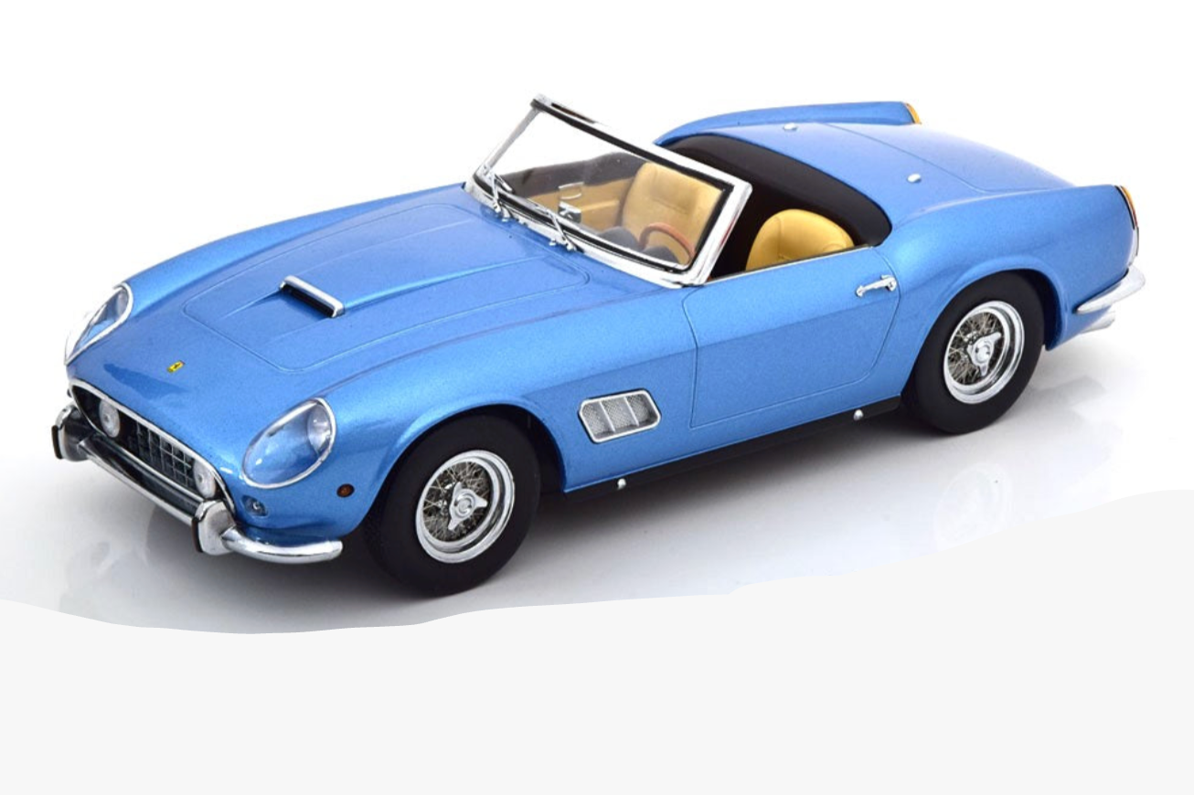 KK Scale 1960 Ferrari 250 GT California Spyder Light Blue Metallic w/ Removable Hard Top 1:18