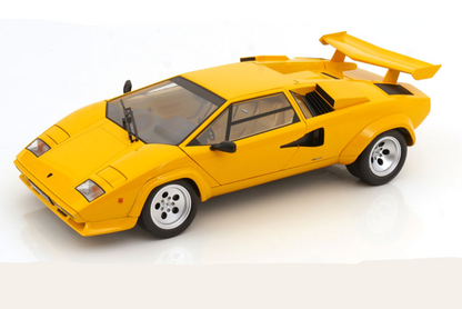 KK Scale 1985 Lamborghini Countach LP 5000S QV Yellow 1:12