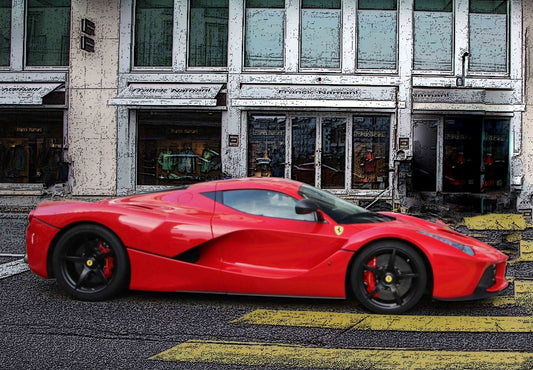 BBR 2012 Ferrari LaFerrari Rosso Corsa (Ferrari Red) w/ Black Wheels 1:18