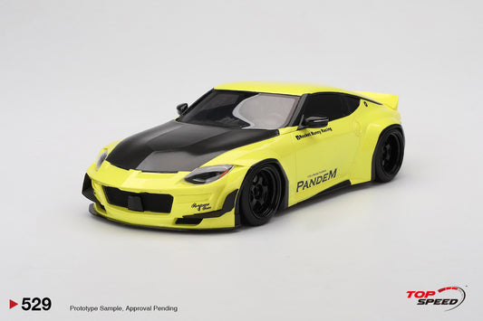 Topspeed 2023 Nissan Fairlady Z (RZ34) Pandem Ikazuchi Yellow 1:18