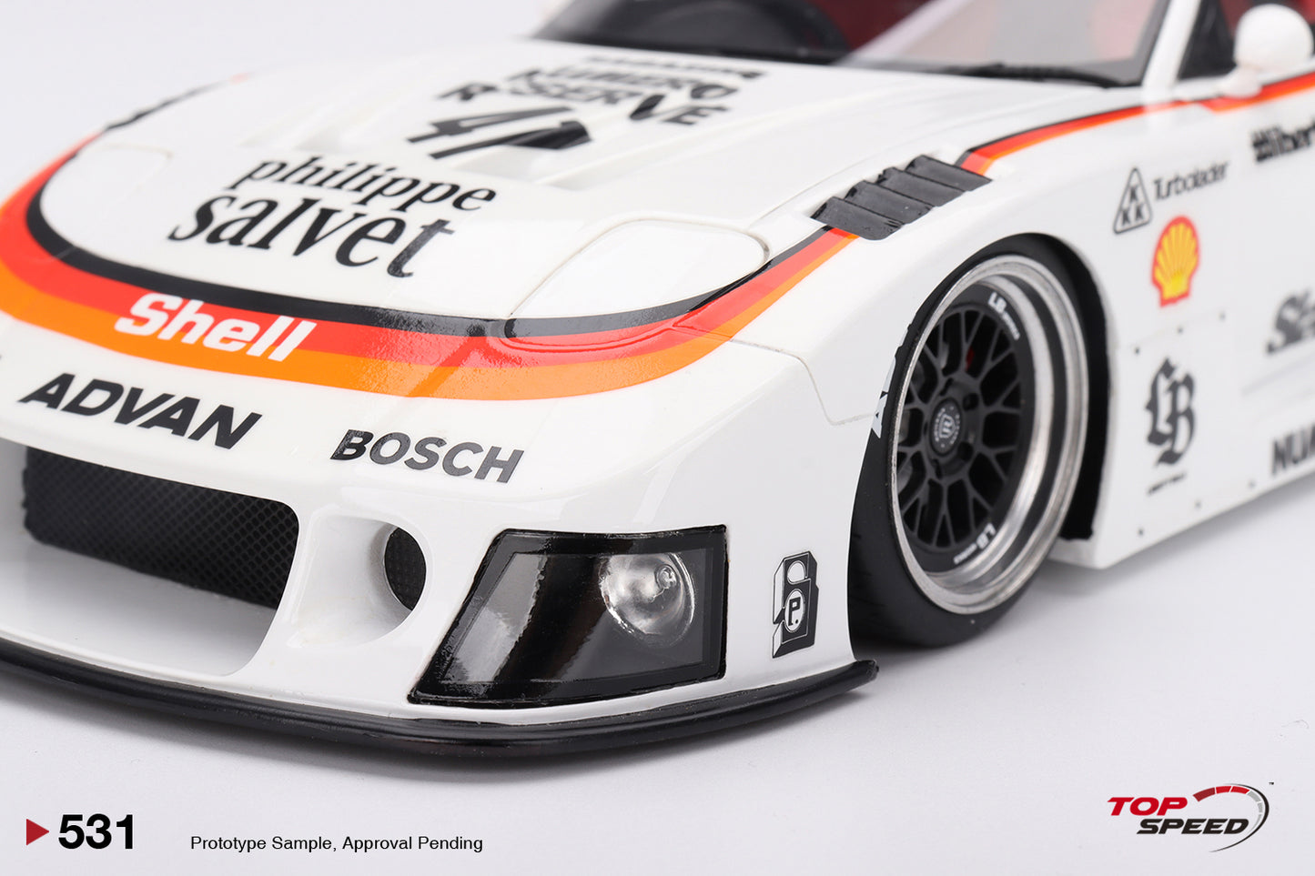 Topspeed Mazda RX-7 FD RS LB-Super Silhouette #41 Numero Reserve White 1:18