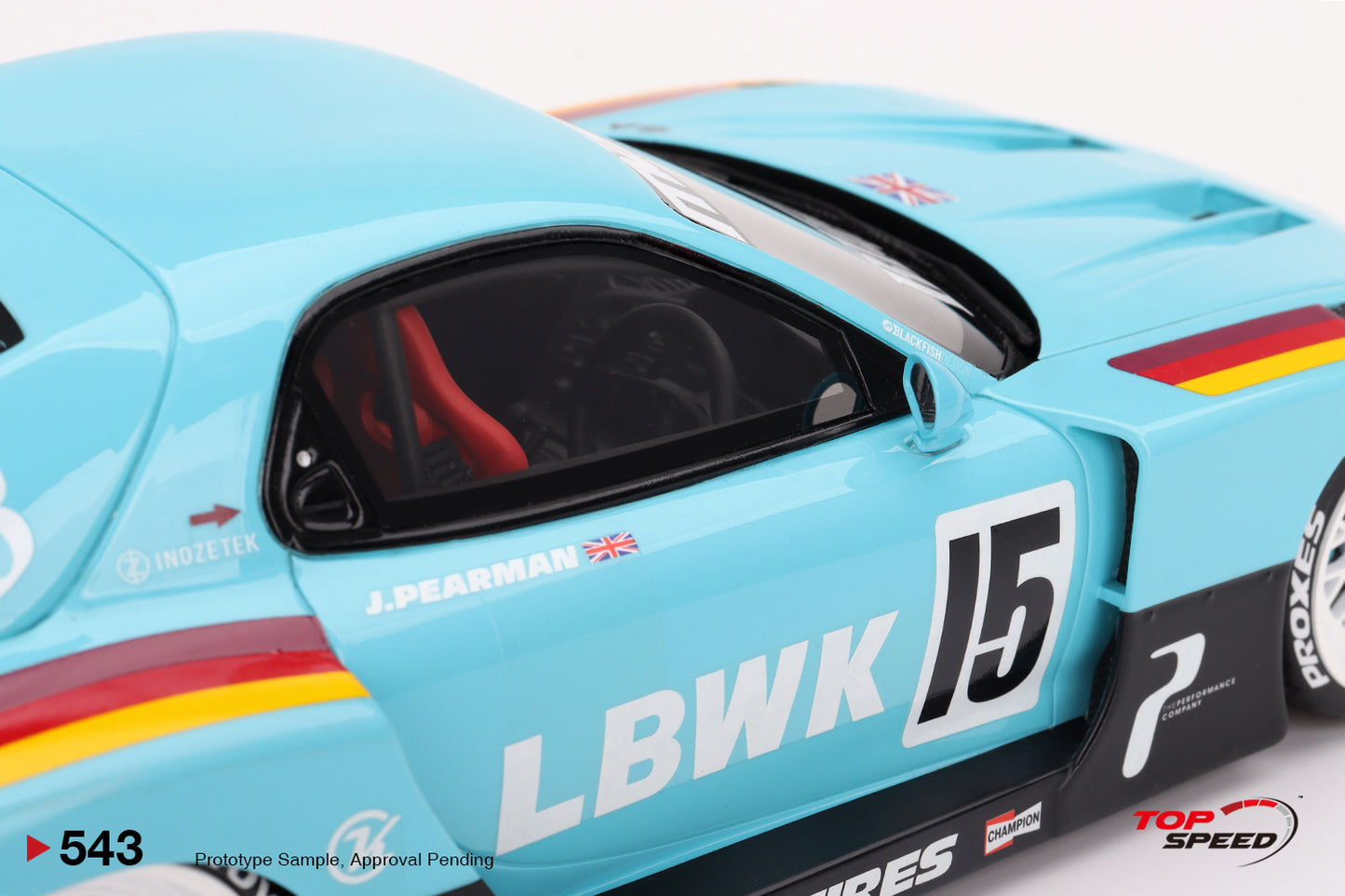 Topspeed Mazda RX-7 FD LB-Super Silhouette Liberty Walk Europe Blue 1:18