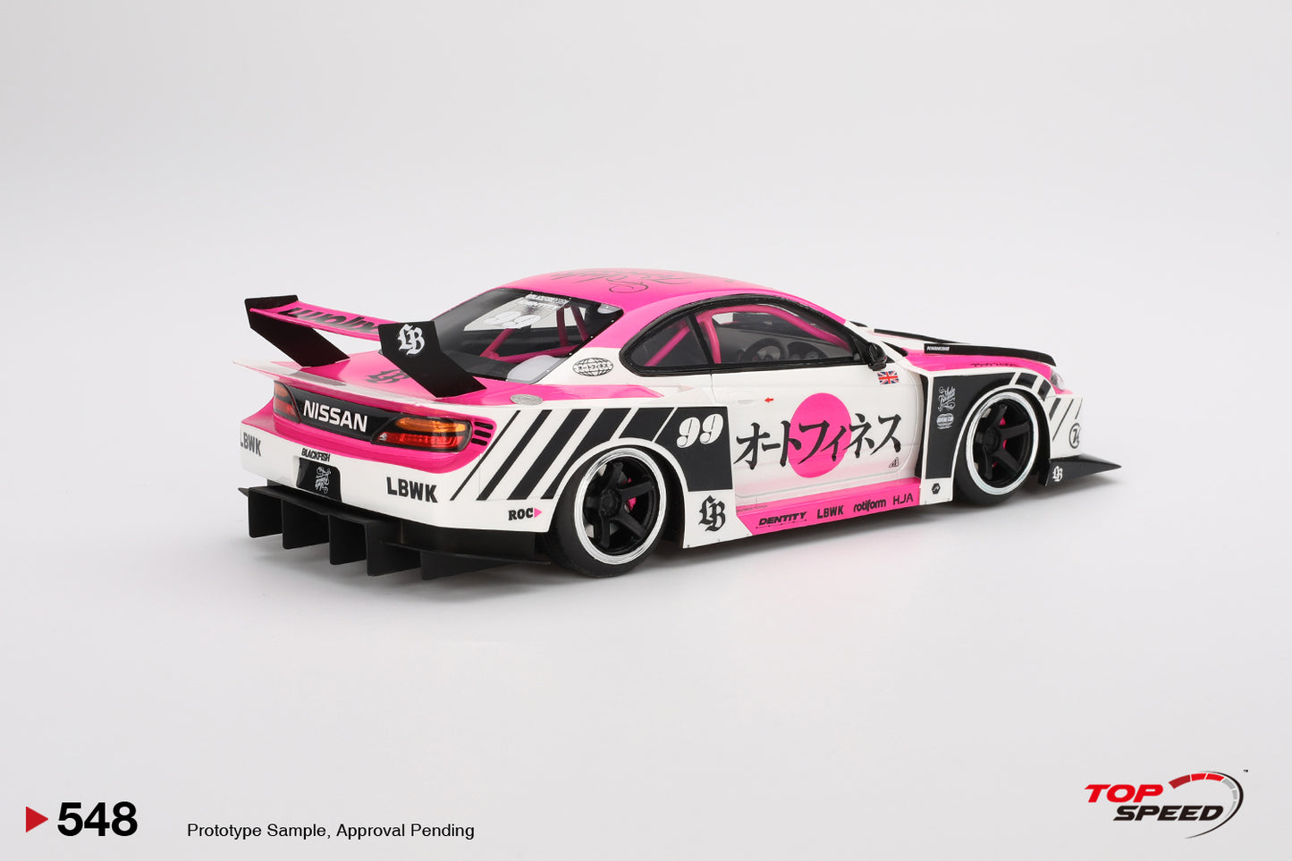 Topspeed Nissan LB-Super Silhouette S15 SILVIA Auto Finesse SEMA 2023 White and Pink 1:18