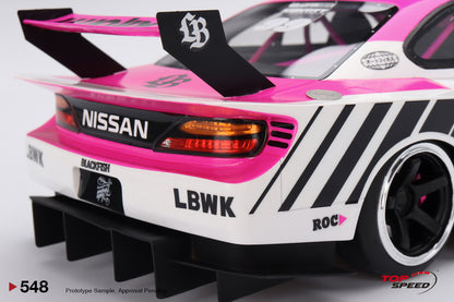 Topspeed Nissan LB-Super Silhouette S15 SILVIA Auto Finesse SEMA 2023 White and Pink 1:18