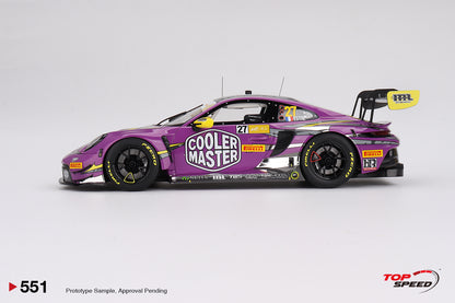 Topspeed Porsche 911 GT3 R (992) #27 HubAuto Racing 2023 FIA GT World Cup 70th Macau Grand Prix Purple 1:18