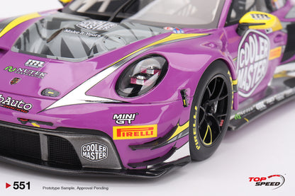 Topspeed Porsche 911 GT3 R (992) #27 HubAuto Racing 2023 FIA GT World Cup 70th Macau Grand Prix Purple 1:18