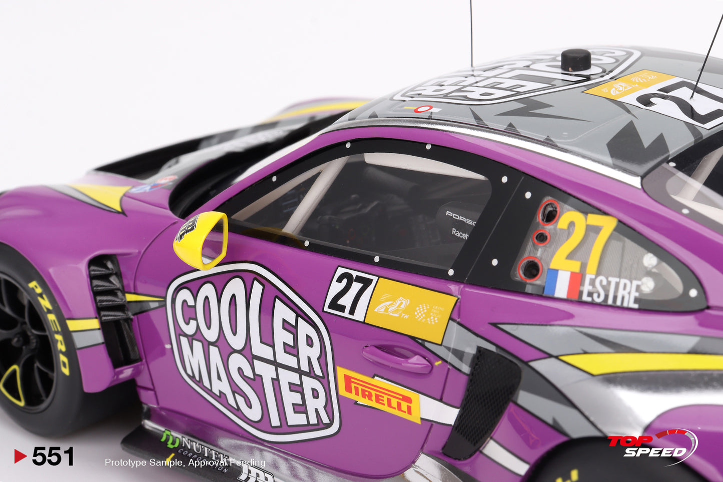 Topspeed Porsche 911 GT3 R (992) #27 HubAuto Racing 2023 FIA GT World Cup 70th Macau Grand Prix Purple 1:18