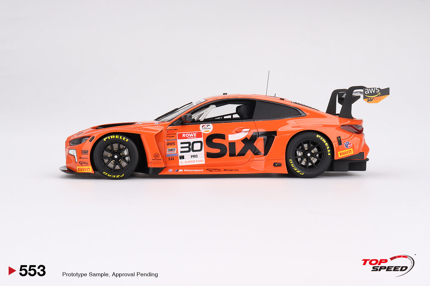 Topspeed BMW M4 GT3 #30 BMW M Team WRT 2023 IGTC Indy 8hr Winner Orange 1:18