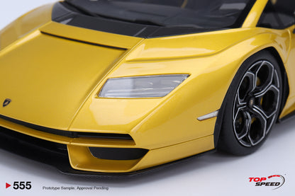 Topspeed Lamborghini Countach LPI 800-4 New Giallo Orion (Yellow) 1:18