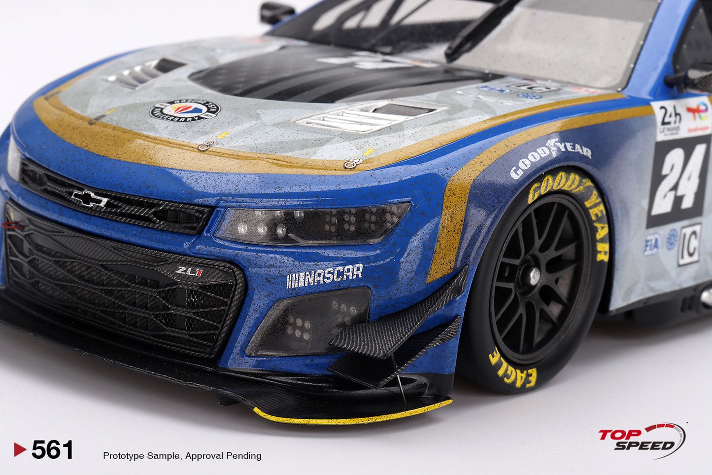 Topspeed Garage 56 Chevrolet Camaro ZL1 #24 Hendrick Motorsports NASCAR 2023 Le Mans 24hr AFTER RACE WEATHERED VERSION 1:18