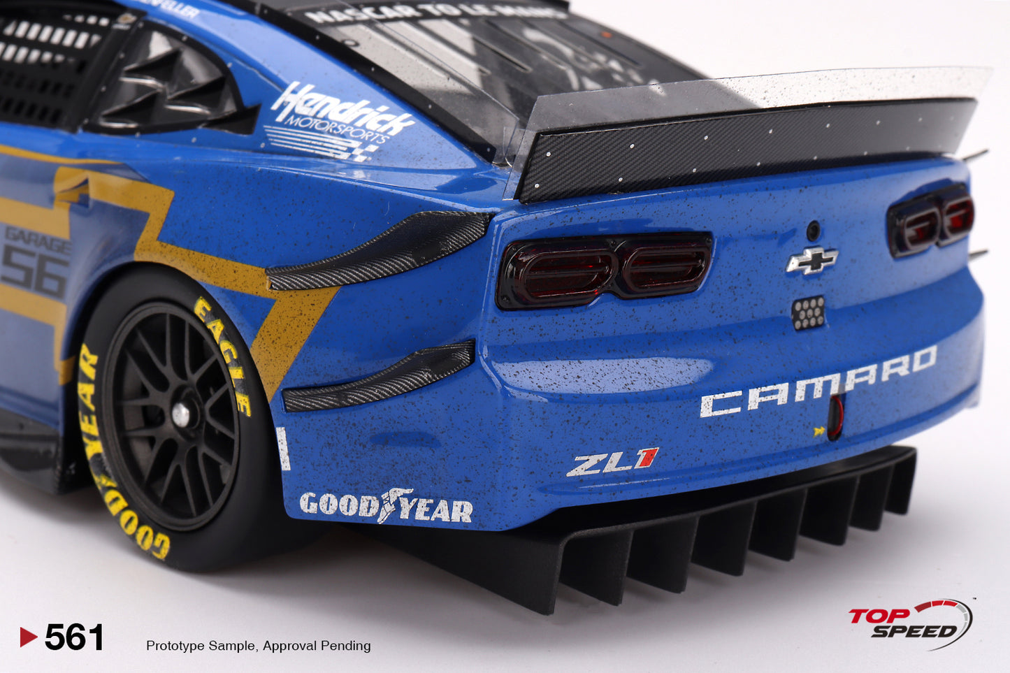 Topspeed Garage 56 Chevrolet Camaro ZL1 #24 Hendrick Motorsports NASCAR 2023 Le Mans 24hr AFTER RACE WEATHERED VERSION 1:18