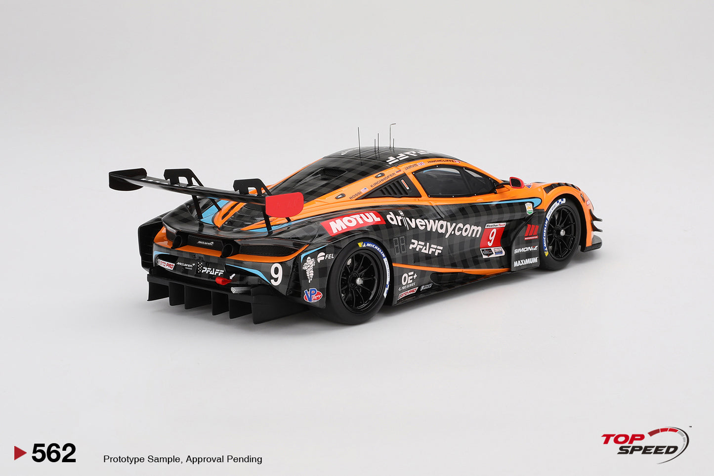 Topspeed Mclaren 720S GT3 EVO #9 Pfaff Motorsport 2024 IMSA Daytona 24hrs Orange 1:18