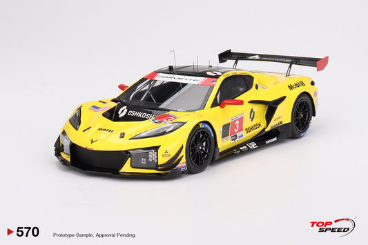 Topspeed Chevrolet Corvette C8 Z06 GT3.R #3 Corvette Racing by Pratt Miller Motorsports 2024 IMSA 24 Hours of Daytona Yellow 1:18