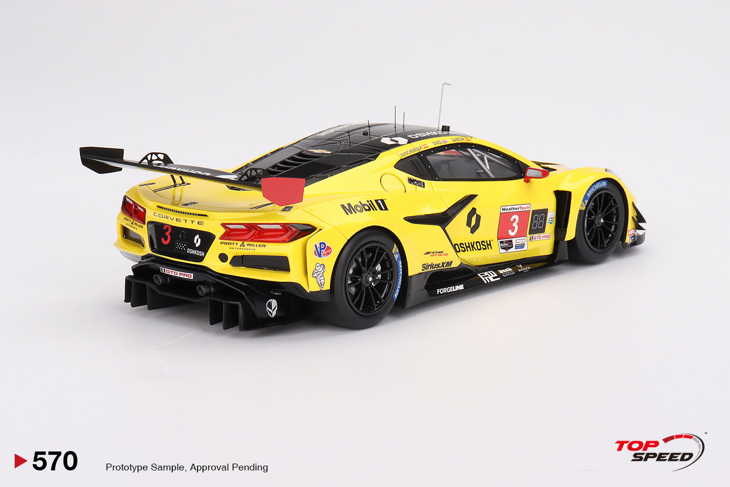 Topspeed Chevrolet Corvette C8 Z06 GT3.R #3 Corvette Racing by Pratt Miller Motorsports 2024 IMSA 24 Hours of Daytona Yellow 1:18