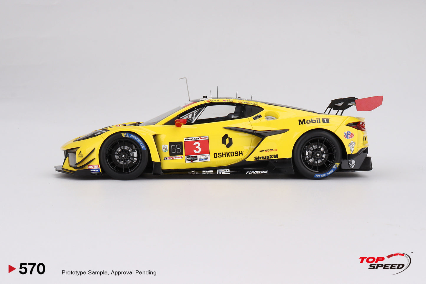 Topspeed Chevrolet Corvette C8 Z06 GT3.R #3 Corvette Racing by Pratt Miller Motorsports 2024 IMSA 24 Hours of Daytona Yellow 1:18